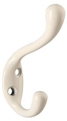 HASWARE 6 ganci a doppio griffe, ganci a doppio griffe, ganci da parete anticati, ganci vintage resistenti con 12 viti per cappotti, cappelli, vestiti, asciugamani, chiavi (bianco)