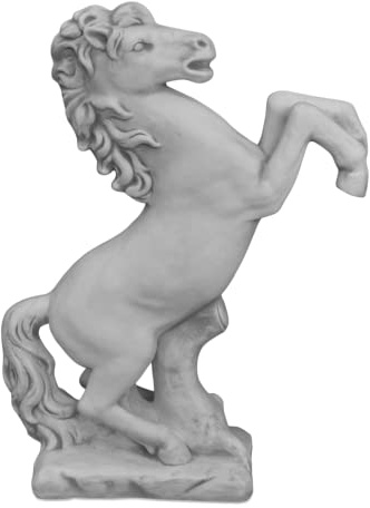 gartendekoparadies.de Stehendes Pferd, Steinfigur, H. 100 cm, 98 kg, Grau, frostsicher aus Steinguss für Außenbereich