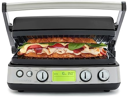 GreenPan Elite 6-in-1 Multifunktions-Kontaktgrill und -Griddle, PFAS-freie Gesunde Keramische Antihaft, Grillplatten, Einstellbare Temperatur, Kompakt, Geschlossene Presse/Offener Bereich, Schwarz