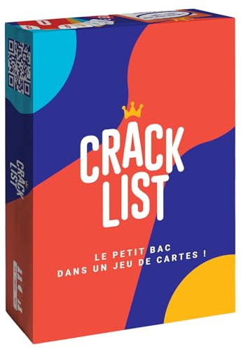CRACK LIST - Jeu du Petit bac - Jeu de Cartes - Jeu d'ambiance - entre amis et en famille - 10 ans et plus - 2 à 8 joueurs - version française - Yaqua Studio, YAQ001CR, Bleu