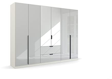 Rauch Möbel Quadra-Spin MODERN, Schrank, Farbe Glas Weiß/Weiß, Breite 271 cm