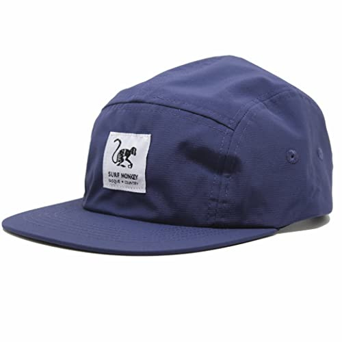 Surf Monkey Casquette strapback réglable imperméable - Classic Jockey Cap - Casquette de baseball pour homme/femme Casquette à 5 panneaux, bleu, taille unique