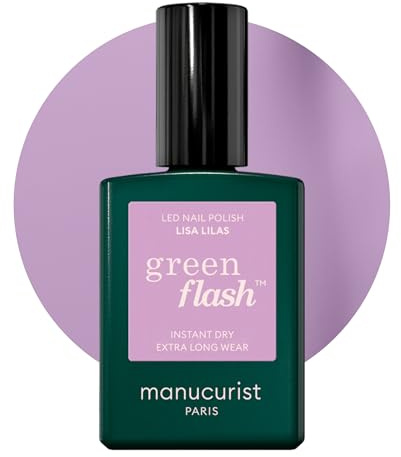 Manucurist Green Flash™ Flieder Gel Nagellack Lisa Lilas - Hema Free UV Lack, 12-Free Lack, Bio-basiert - Nägel Selber Machen für UV Lampe Nägel