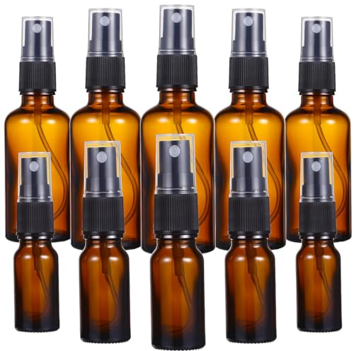 Healvian Glassprayflaschen Set 10 Stück 4.72In Nachfüllbare Kleine Sprühflaschen Für Ätherische Öle Parfüm Essenzen Reise Kosmetik