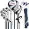 PGM Herren G300 Golfschläger-Set – Titan #1 Driver, Draw-Biased Hybrid, hochfestes Eisen-Set, Putter mit hoher Fehlertoleranz, mit Standtasche (Rechtshänder, 9-teilig, regulär)
