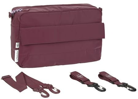 LÄSSIG Organizador para cochecito de bebé bolso bandolera bolso para cochecito incl. enganche para cochecito/Casual Buggy Organizer Bag deep red
