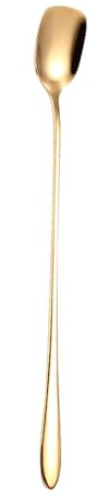 Cucchiaio da bar in acciaio inox da 20,3 cm, affidabilità a lungo termine, cucchiaio da cocktail, pratico cucchiaio da gelato, quadrato, manico lungo, cucchiaino da caffè per casa, bar, ristorante