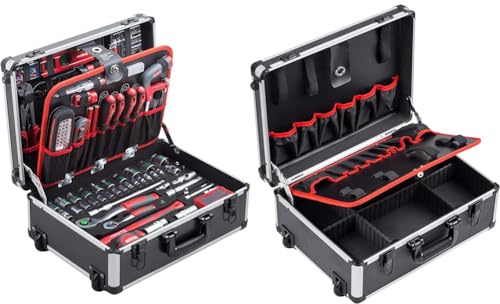Meister Werkzeugtrolley 156-teilig - Werkzeug-Set-Mit Rollen & Werkzeugtrolley leer - 460 x 350 x 190 mm - Mit Rollen - Individuelle Fachaufteilung