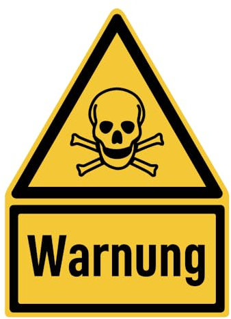 Aufkleber: 300x200 mm, 1 Stück - Signalwort Warnung vor giftigen Stoffen - Warnzeichen mit Text (deutsch) (gelb/schwarz) - Dreick - W016 - DIN EN ISO 7010 / ASR A1.3
