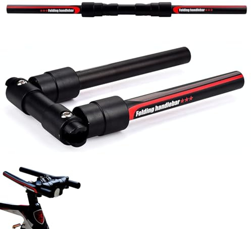Hominas Guidon de Vélo de Montagne Pliable 31,8 mm/25,4 mm Vélo Pliant Scooter Guidon en Alliage D'aluminium Bar à Libération Rapide Accessoire de Remplacement Bricolage