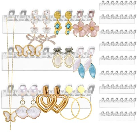 Portagioie da parete, espositore per orecchini e bracciali, supporto da parete, 9,5 x 2,4 cm, 9 pezzi