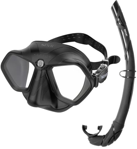 SEAC Set Bis Raptor, Mask- och Snorkelset för Harpunfiske och Fridykning