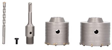 MOZUO 5-teiliges Beton-Lochsägen-Set, 45# Stahl-YG8-Legierung, Wandbohrer-Set mit Lochöffner, Spiralbohrer für Mauersteine, Ziegel