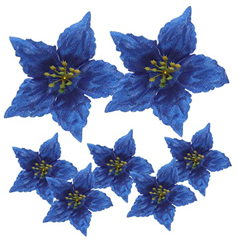 Alipis 7stücke Teiliges Künstliche Christrosen Mit Glitzer Dekorative Weihnachtsblumen Für Kränze Weihnachtsbaumdeko Und Festliche DIY-anwendungen Edel Und Vielseitig Für Hochzeit Und Par