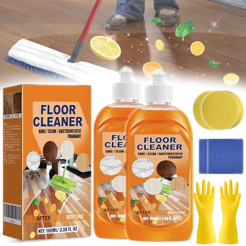 Life Sunny Floor Cleaner, Lifesunny Floor Cleaner, Powerful, Decontamination Floor Cleaner, Wood Floor Cleaner and Polish, Multipurpose Quick Shine Floor Cleaner for Wood, Tile, Laminate (2pcs)