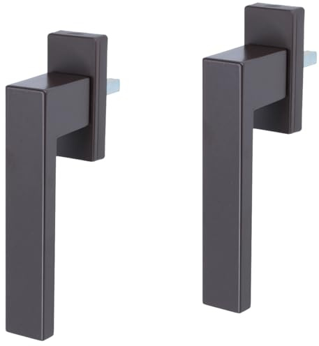 2er Set von Fenstergriff Rasterolive braun Fensterolive aus Metall 45° Rasterung exklusives Design RAL8019