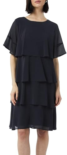 Comma Kurzes Volantkleid aus Crêpe-Chiffon