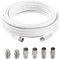 KUOQIY 5m 75 Ohm Câble Coaxial RG6, F Mâle vers F Mâle Haut Débit RG6 Câble D'antenne TV, avec 6 Pièces Coupleurs D'extension, pour décodeur, TV, Satellite, Routeur Numérique