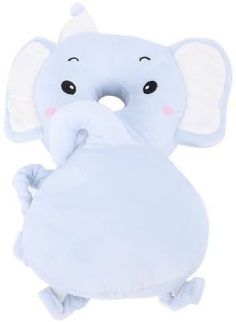Babykudde, justerbart huvudskydd för småbarn, lätt kudde, multifunktionell design, babygå-huvudryggsäck, huvudskyddskudde (blå liten elefant)