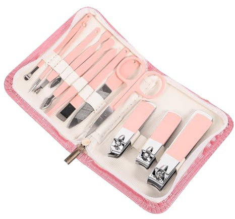 Healvian Kit de Manucure Professionnel en Acier Inoxydable Ensemble de Coupe-ongles et Paquet de Rangement, Léger et Compact, pour Soins des Ongles en Voyage