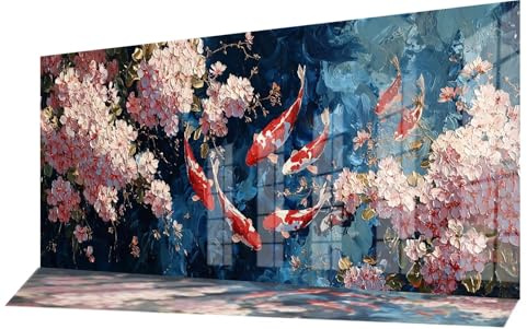 Diamond Painting Fiore Di Prugna Diamond Painting Kit Completo Pesce Quadri con Perline Fai Da Te Pittura a Diamante Crystal Art Strass Ricamo a Punto Croce per Decorazioni Parete 90x180 cm C-1018