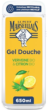 Le Petit Marseillais – Gel de Ducha Extra Suave Verbena Bio & Limón Bio (frasco de 650 ml) – Fórmula vegana con 92% de ingredientes de origen natural – Envase reciclable, con plástico reciclado