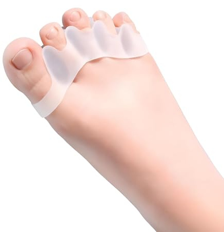 xwanli Zehenspreizer 4 Stück - Zehentrenner für überlappende Zehen - Toe Spacer, Toe Separator Silikon-Zehenspreizer Hallux Valgus Zehenspreizer, 0% BPA
