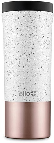 Ello Miri 16oz Vacuum Insulated Stainless Steel Travel Mug, Leak-Proof Slider Lid, Keeps Hot for 5 Hours, Perfect for Coffee or Tea, BPA-Free, Fits Most Cupholders, Holiday Gift, Speckle