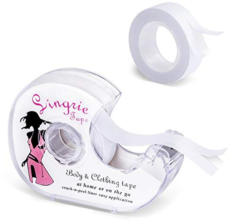 MELLIEX Fashion Tape Nastro di Corpo Biadesivo Invisibile Nastro Adesivo per Reggiseno Donna Profondo V Vestito Abito (2 Rotolo * 5M)