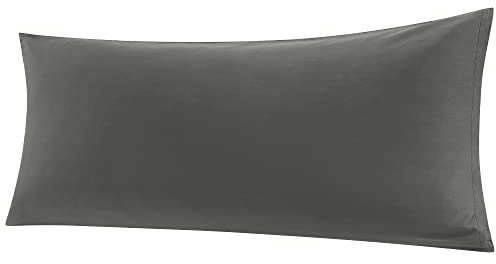PiccoCasa Body Pillow Cover Egyptian Cotton 1 Pack, Dark Grey 50x120cm | Zipper Closure Body Pillow Cover, Pillowcases for Bedroom Use