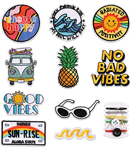 10 Stück Flicken zum Aufbügeln Bügelflicken und Coole Outdoor Bügelflicken für Jacken Rucksäcke Jeans und Kleidung Jeder Gestickte Flicken ist Langlebig Passt Gut