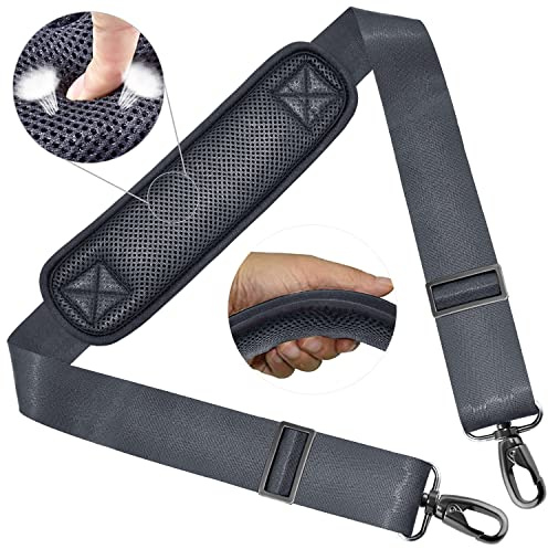ZINZ 58 Bandoulière Universelle avec Rembourrage Fixe Ultra-épais et Double Boucles d'Équilibrage pour Sac de Voyage,Sac pour Ordinateur Portable, Sac à Bandoulière,Gris