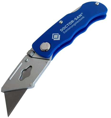 Universal Klappmesser Cuttermesser Cutter Teppichmesser mit Trapezklinge klappbar Kunststoff blau (5)