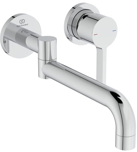 Ideal Standard – Gusto Wall-Mounted Kitchen tap, 246 mm spout Projection, with FirmaFlow Cartridge, 120° Swivel spout, Internal air Bubbler, Flush-Mounted Installation, Chrome
