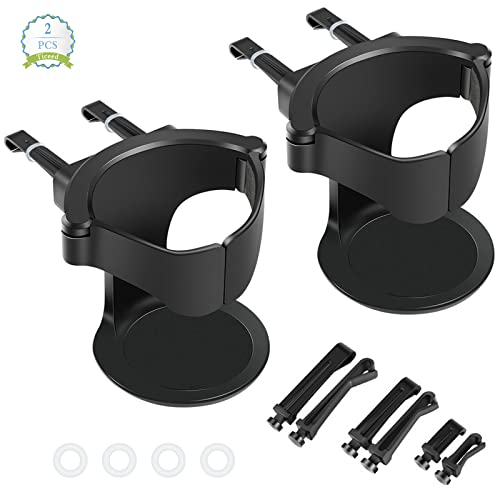 TOTSUN 2Pcs Cup Holder Air Vent Drink Cup Holder with Adjust Size Foldable Drink Stand Clip-On Water Bottle for Car Ventilation Car Drink Holders Compatible with Most Vehicles (Black)