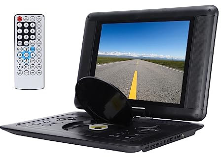 Lettore Dvd Portatile da 12, Lettore TV Piccolo con Schermo con Rotazione di 270°, Lettore Dvd Portatile con Display Widescreen LCD per Casa, Ufficio, Auto (Spina UE)