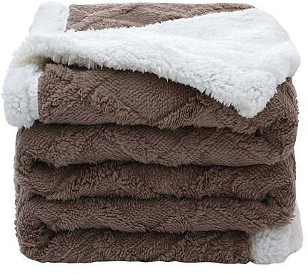 Sherpa-Fleece-Überwurfdecke, flauschig, flauschig, weich, warm, dick, solide Decken für Erwachsene, Kinder, Babys, 150 x 200 cm große Plüschdecke aus doppeltem Samtstoff für Schlafsofa und Couch