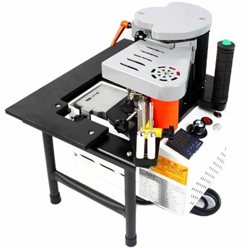 DDZJTPP Tisch-Kantenanleimmaschine, 1200W Doppelseitige Holzbearbeitungs-Kantenanleimmaschine, Holz-PVC-Kantenanleimmaschine Für Gerade Und Bogenförmige Kanten,Black