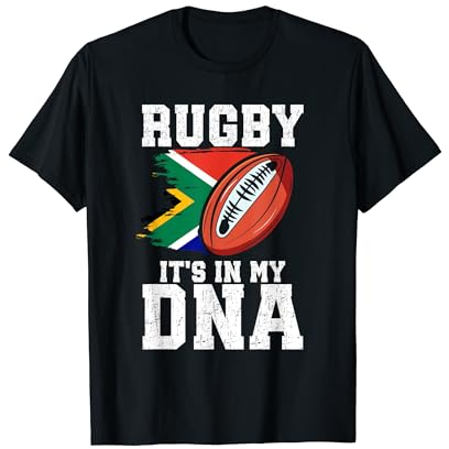 Südafrika Rugby DNA Lustige Vintage Afrika Flagge Farben T-Shirt