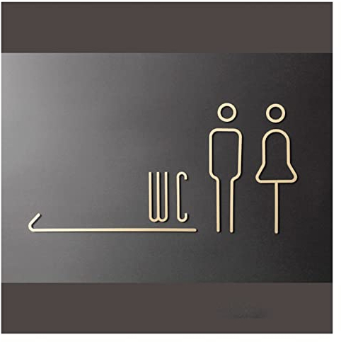 DLAZUM Toilettenschild, Messing-Männer- und Damenfiguren-Schilder-Set, Moderne Badezimmer-Türschilder, WC-Beschilderung (Behinderte) (Behinderte) (Wc) (Wc)