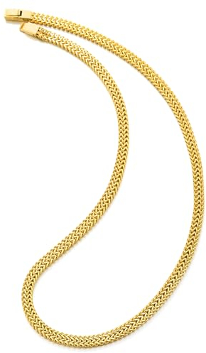 COOLSTEELANDBEYOND Edelstahl Goldfarben Doppel Franco Link Panzerkette Halskette für Herren, 7MM Breit 60CM Lang