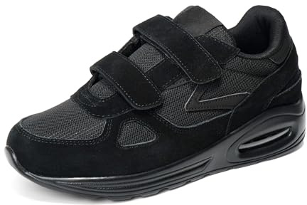 STRAPPO SOFT Scarpe Uomo con Chiusura Ortopediche Comode Sneakers Estive Senza Lacci Antiscivolo da Camminare Passeggio Sportiva Ginnastica per Anziani STR0124 Nero 44