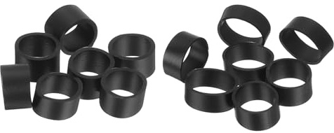 sourcing map 200Pcs Silicone Rubber Bands, 6x5mm/8x5mm Rubber Bands Rings Cable Ties Strong Elastic Bands Non-slip for Cord Wrapping Bag Wraps, Black