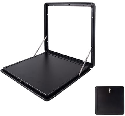 RTTZBOZ RV-Klapptisch, Wohnmobiltisch, Campervan-Picknick-Wandtisch für den Außenbereich, Premium-Klappwandtisch aus Aluminiumlegierung(Black,47 * 45cm/19 * 18in)