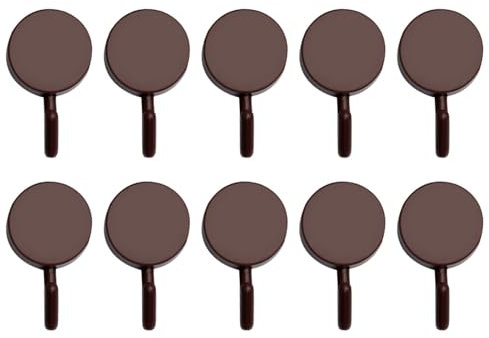 VALINK 10 ganci autoadesivi, ganci adesivi da parete per appendere vestiti, cappotti, accappatoi, asciugamani da bagno, doccia, cucina, marrone