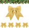 Wolkstello Lazos Arbol Navidad Dorado, 5 Piezas Lazos Navidad Grandes, Lazos para Arbol Navideño Brillante, Adornos Arbol Navidad para Corona Navideña Regalo Boda Fiesta Decoración