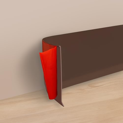 Skirting Board Trim, PVC Self Adhesive Flexible Skirting Board, 9.8Ft(L) x 3.9 inches (W) Skirting Board Cover, Peel and Stick Wall Base Moulding Trim,Wall Baseboard Molding Trim (Dark Brown)
