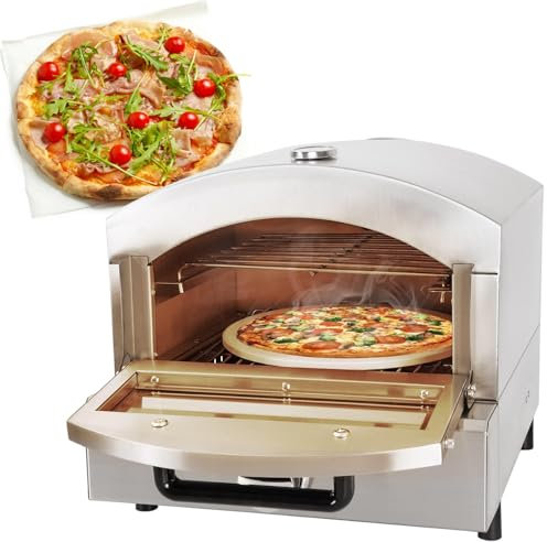 Portable Pizza Oven | Countertop Electric Pizza Maker | Outdoor Pizza Grill with Temperature Detector | for Commercial & Kitchen,Gas