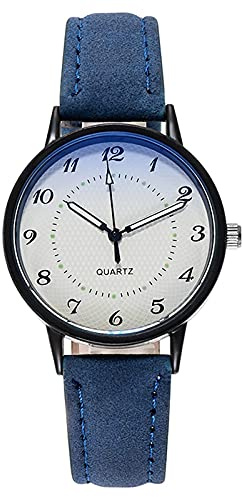 Time Watch armbandsur lysande damklocka kvartsklocka damklocka Easy Reader klocka, blå, Einheitsgröße