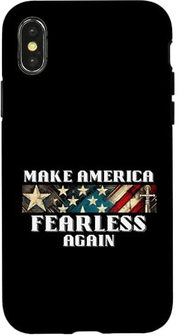 Macht Amerika wieder furchtlos USA Stars & Stripes Hülle für iPhone X/XS